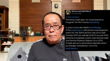 Said Didu Bantah Sjafrie Terkait Kasus Satelit: Saat Proyek Berjalan, Sudah Tak Menjabat di Kemhan
