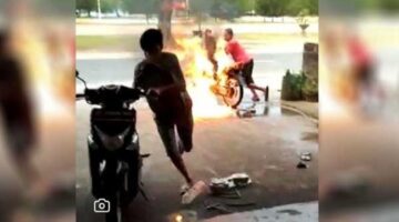 Motor Meledak Saat Kabur, Dua Pencuri Motor di Koja Babak Belur Diamuk Api dan Warga